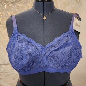 Panache Imogen sheer unlined wireless lace bra - cornflower blue 34E